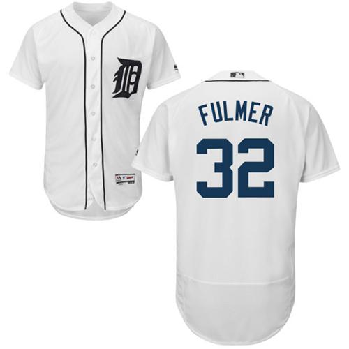 Tigers #32 Michael Fulmer White Flexbase Authentic Collection Stitched MLB Jersey